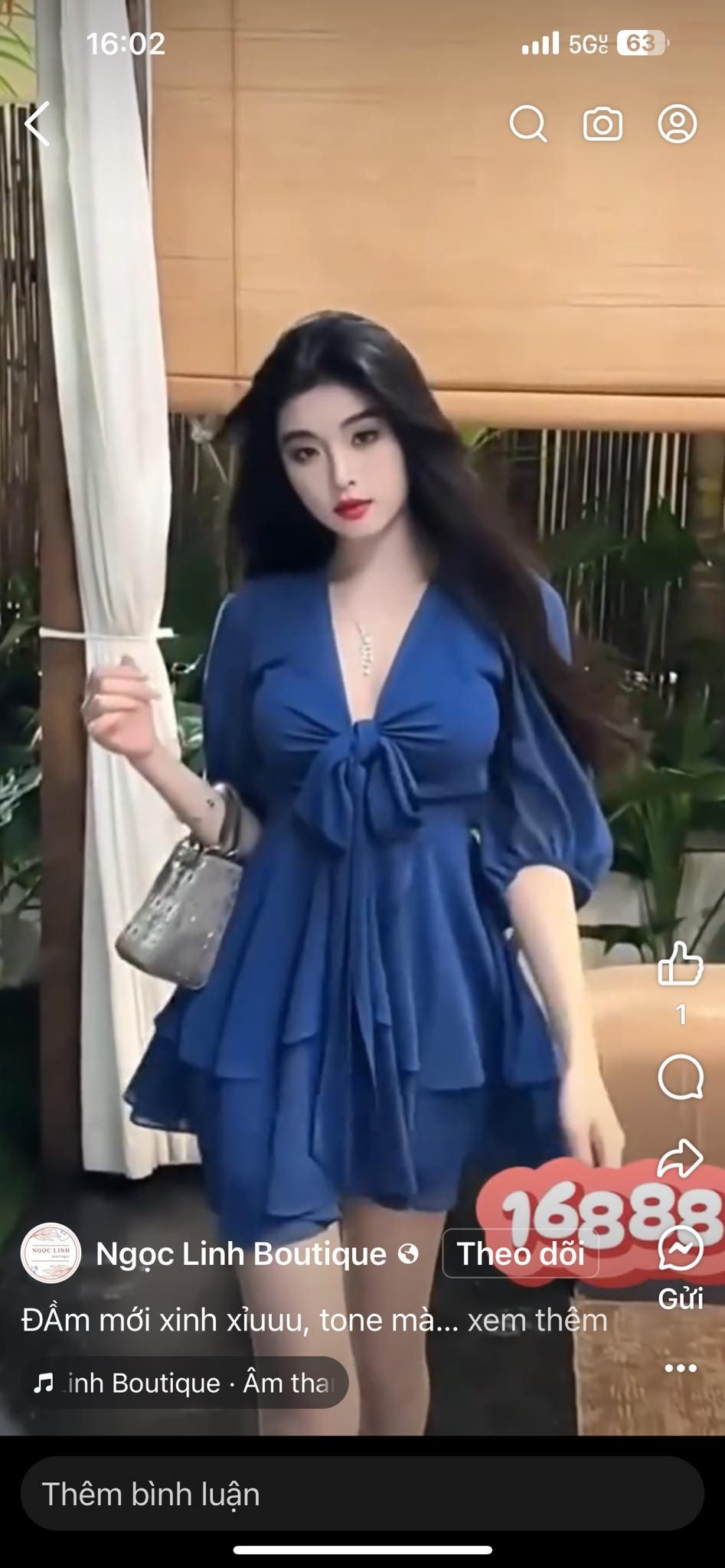 Set đầm xanh tay lỡ thắt nơ kèm quần (lụa mango) 16888_thumbnail_0