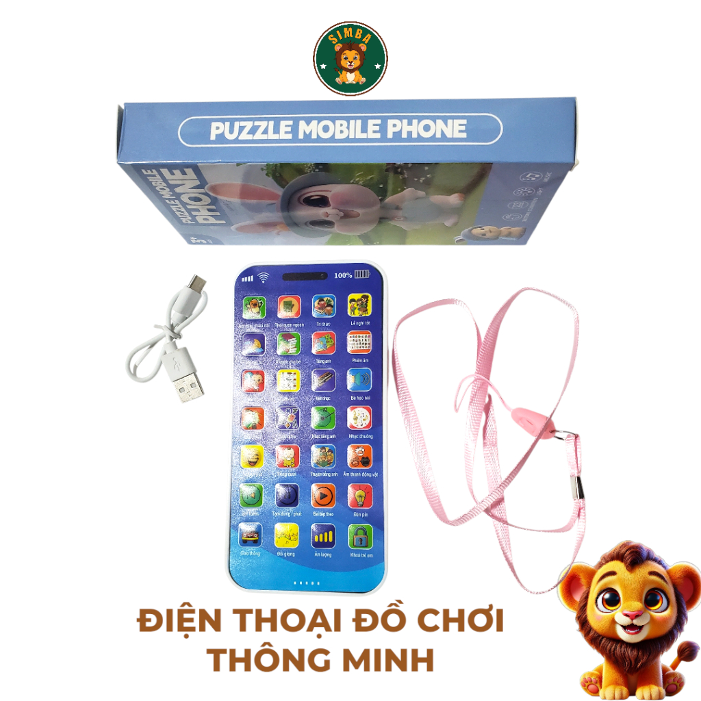 Điện Thoại Đồ Chơi Thông Minh Simba Shop Nghe Nhạc Học Tiếng Anh Chức Năng Đa Dạng Cho Bé 3-6 Tuổi