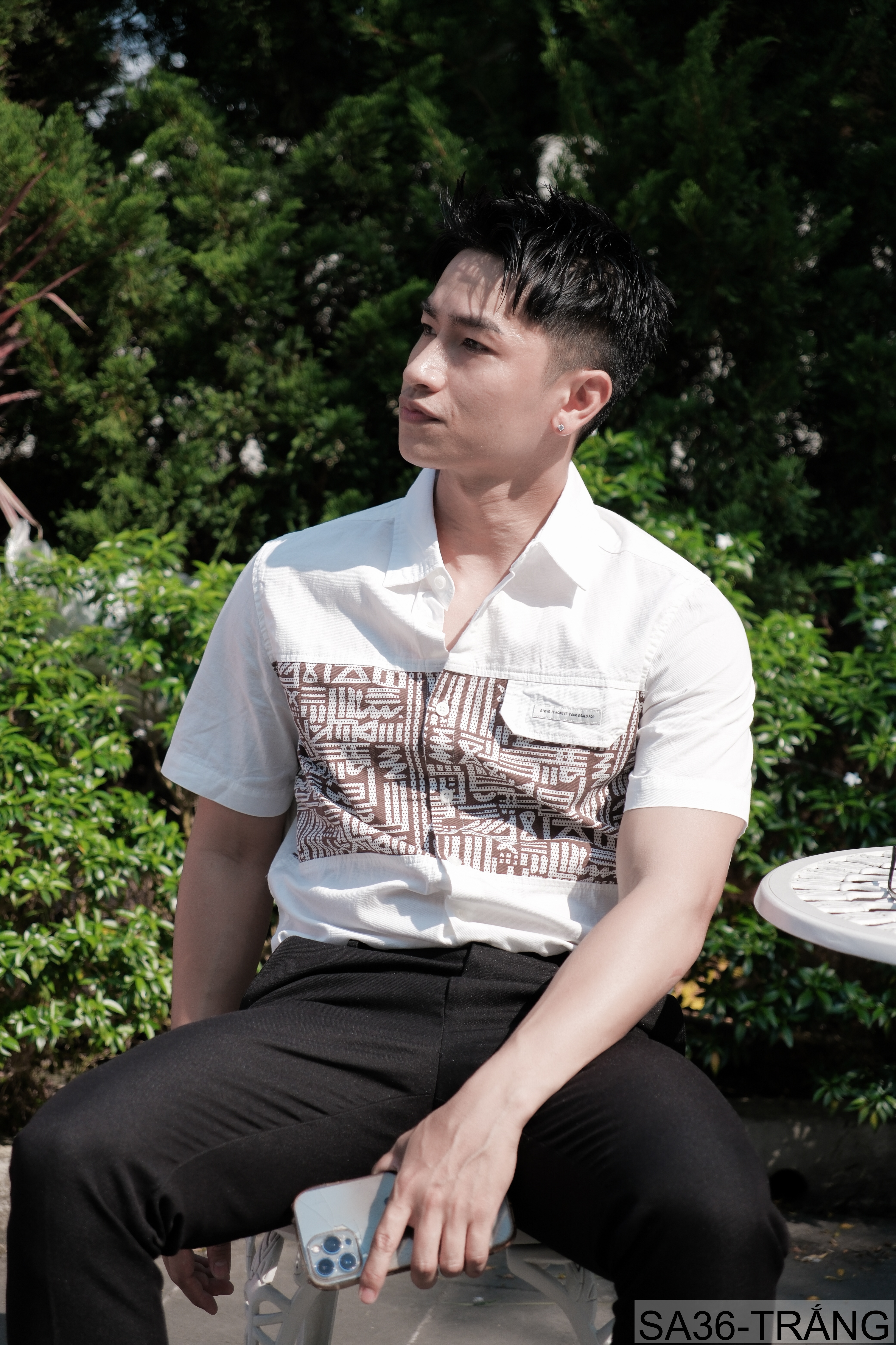 SA36 - Áo sơ mi nam tay ngắn họa tiết phối màu phong cách Hàn Quốc_thumbnail_2