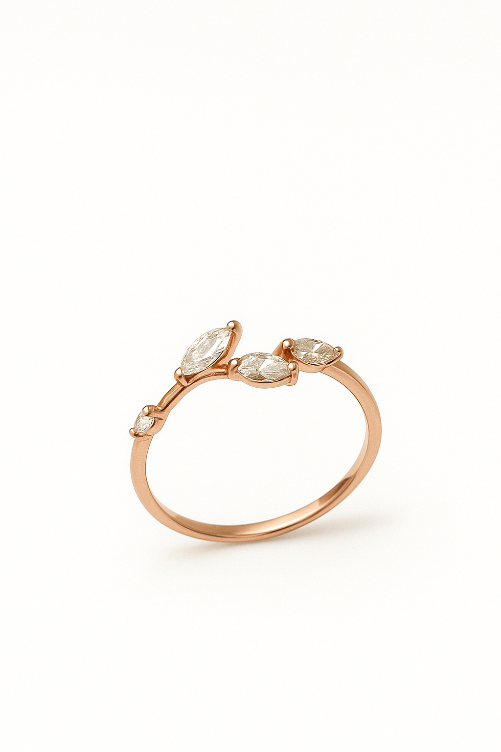 Nhẫn moissanite nữ nhành hoa