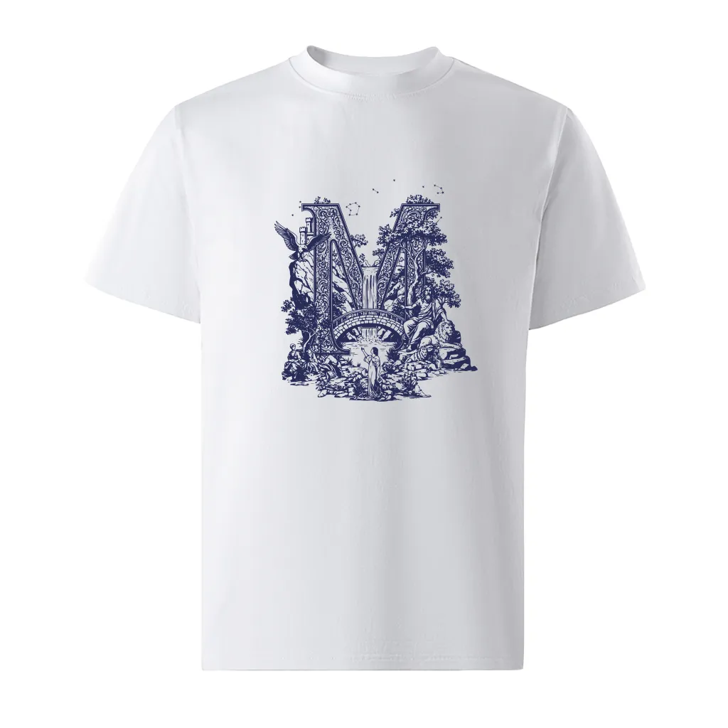 Áo thun nam form rộng Miucho Iconic vải cotton co giãn 2 chiều thoáng mát dễ phối đồ in chữ cái M 2758_thumbnail_0