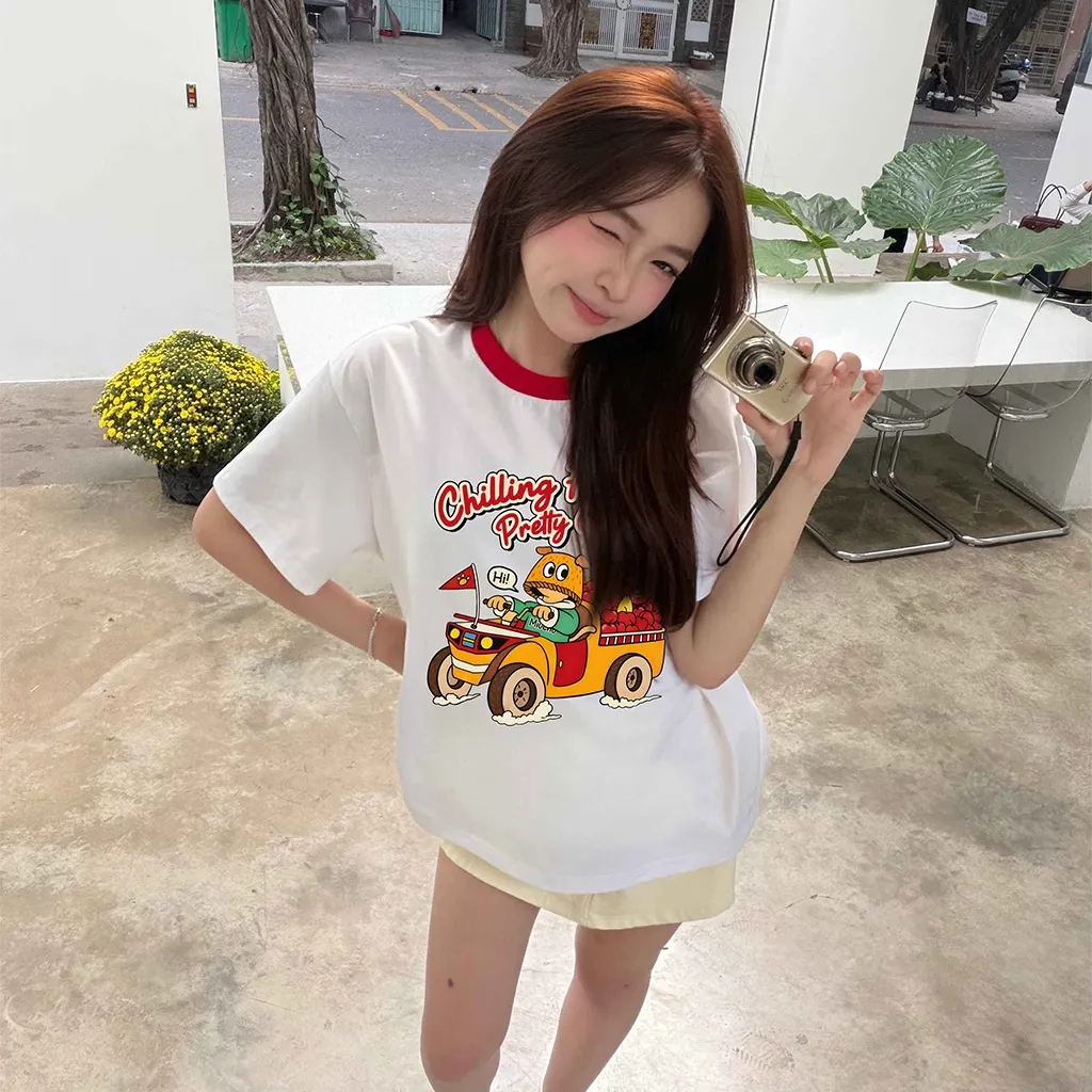 Áo thun boxy nam nữ phối cổ đỏ Miucho 3154_thumbnail_6