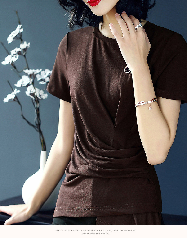 Áo thun nữ tay con nhún eo ( kèm cài áo )