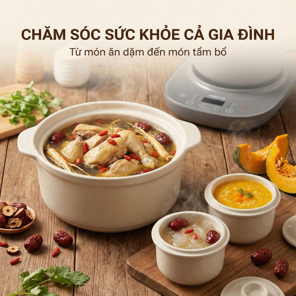 Nồi hầm lòng sứ 3L Mishio MK397