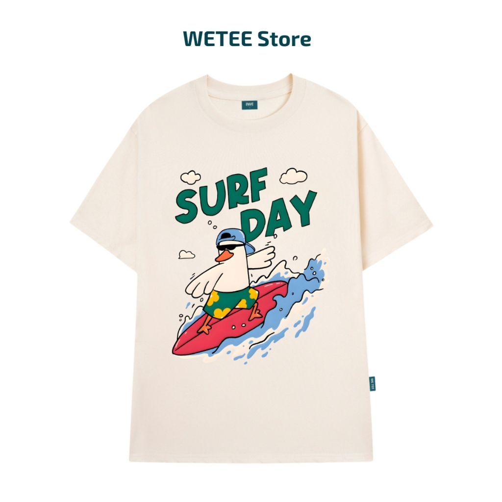 Áo thun unisex UX30-1179 chữ SURF DAY vịt lướt ván dáng oversized local brand WETEE_thumbnail_3