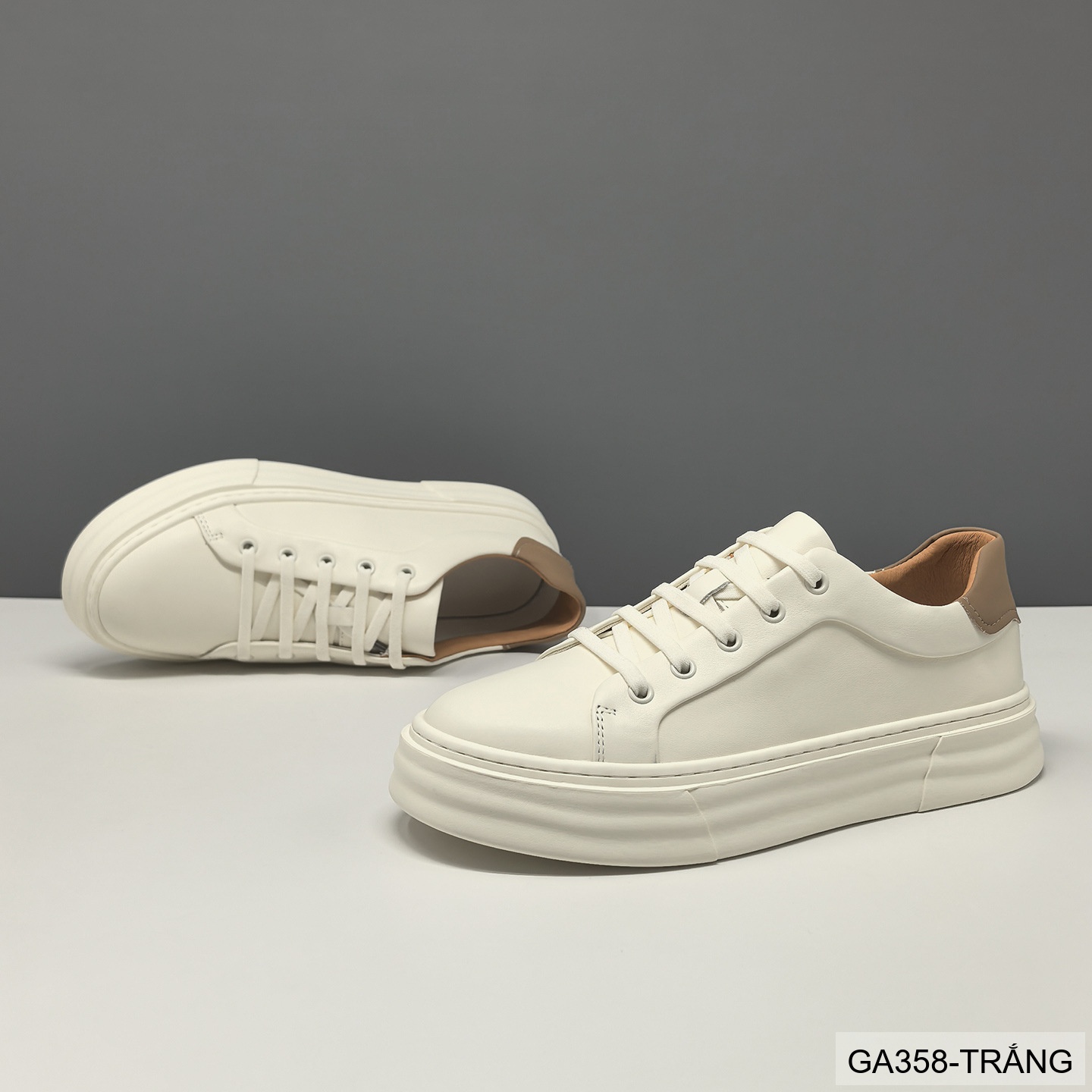 GA358 - Giày Sneaker Nam Đế Dày Phong Cách Hàn Quốc Da Bò Thoáng Khí_thumbnail_2
