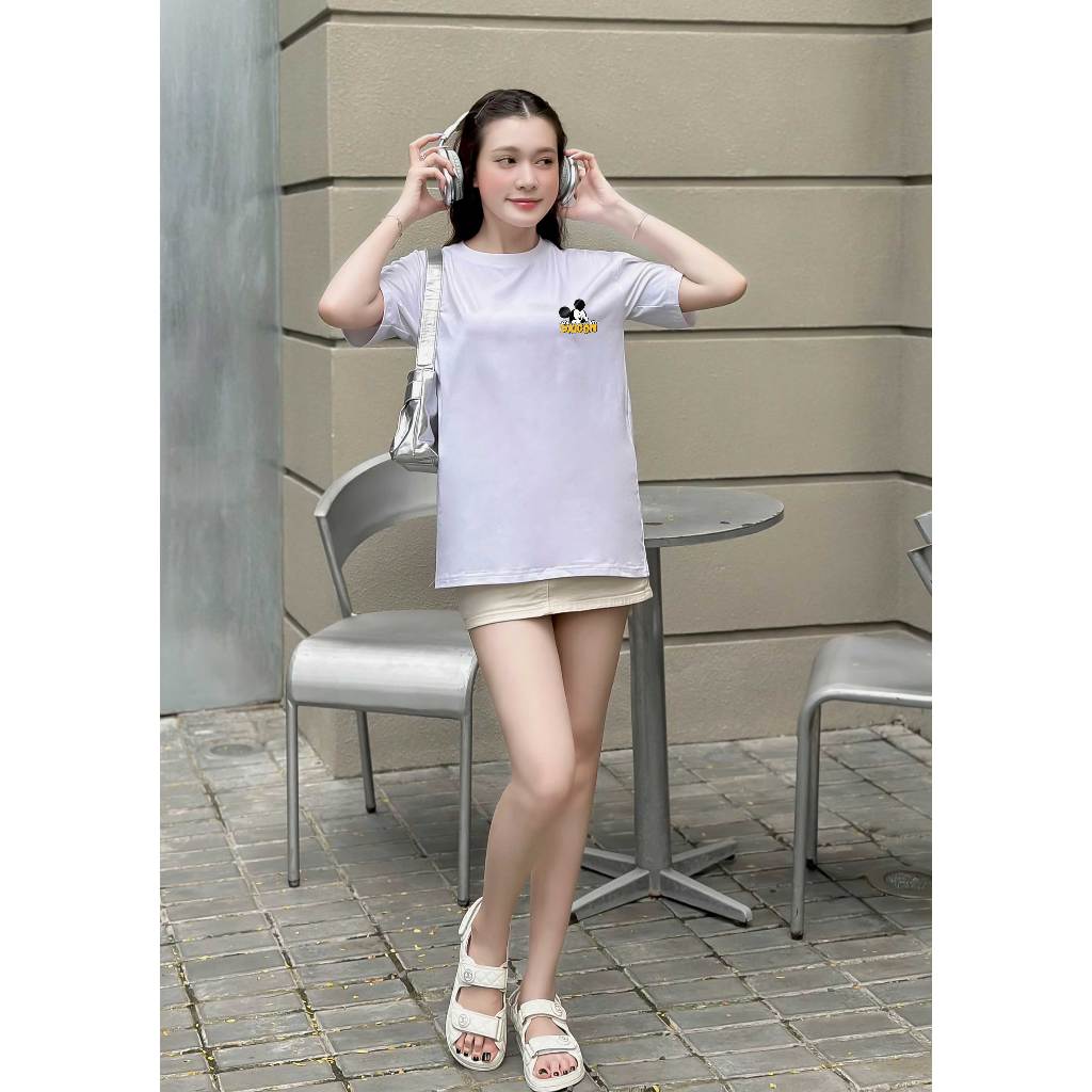 Áo thun nữ form vừa regular ARD553 Miucho Chic cotton cổ tròn in mix_thumbnail_2