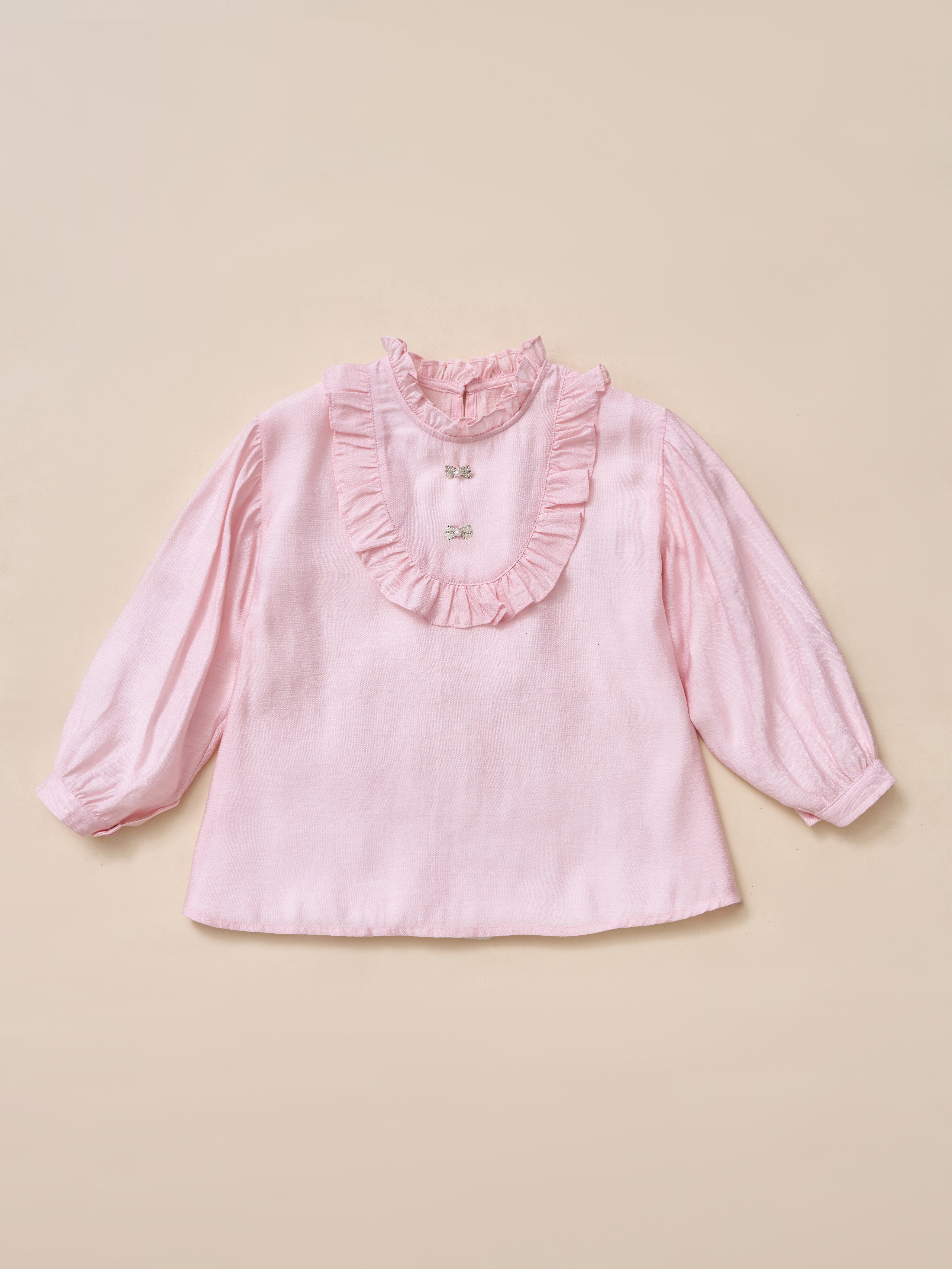 Áo cổ nhún bèo đính nơ xinh xắn_thumbnail_4