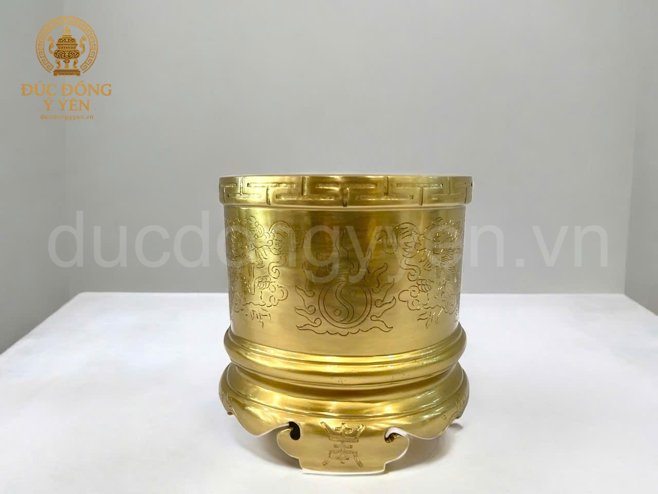 Bát hương chạm hoa văn rồng đúc đồng cát tút nguyên chất _thumbnail_1