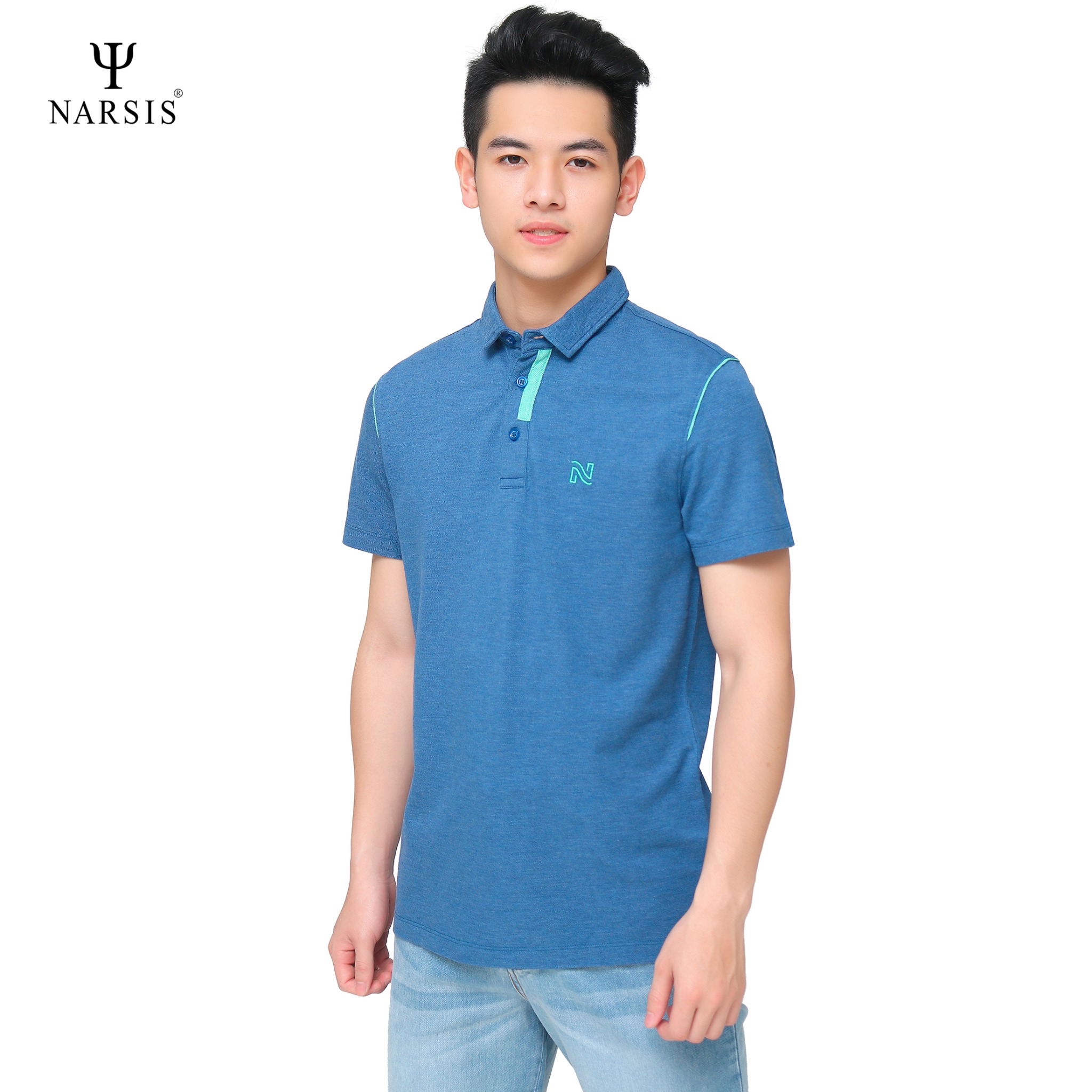 ÁO POLO CÓ CỔ NAM D8004 NARSIS CHẤT LIỆU THOÁNG MÁT, DỄ CHỊU, THOẢI MÁI CẢ NGÀY, DỄ VẬN ĐỘNG_thumbnail_1
