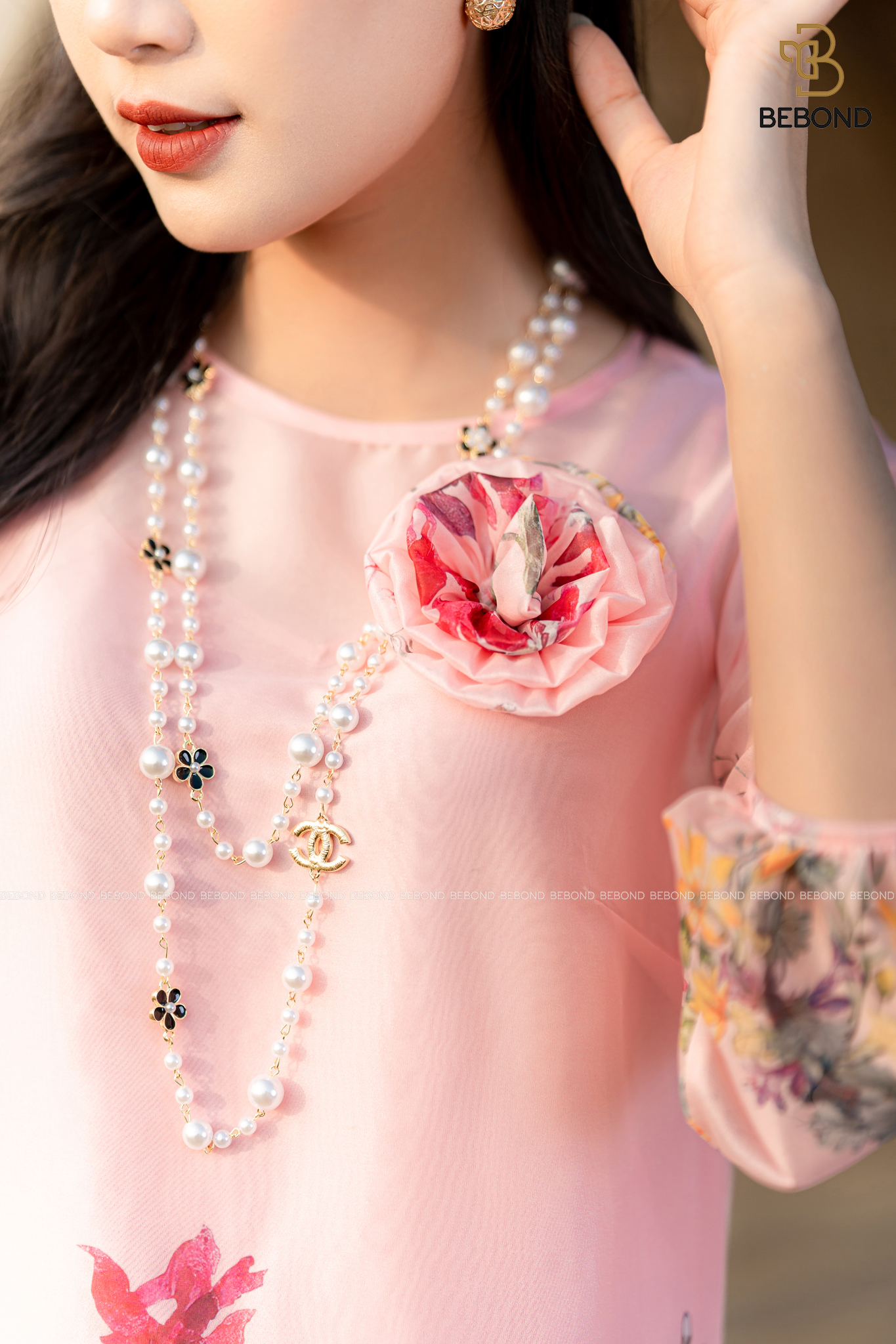 ĐẦM SUÔNG ĐÍNH HOA MÀU HỒNG- EULALIA DRESS_thumbnail_3
