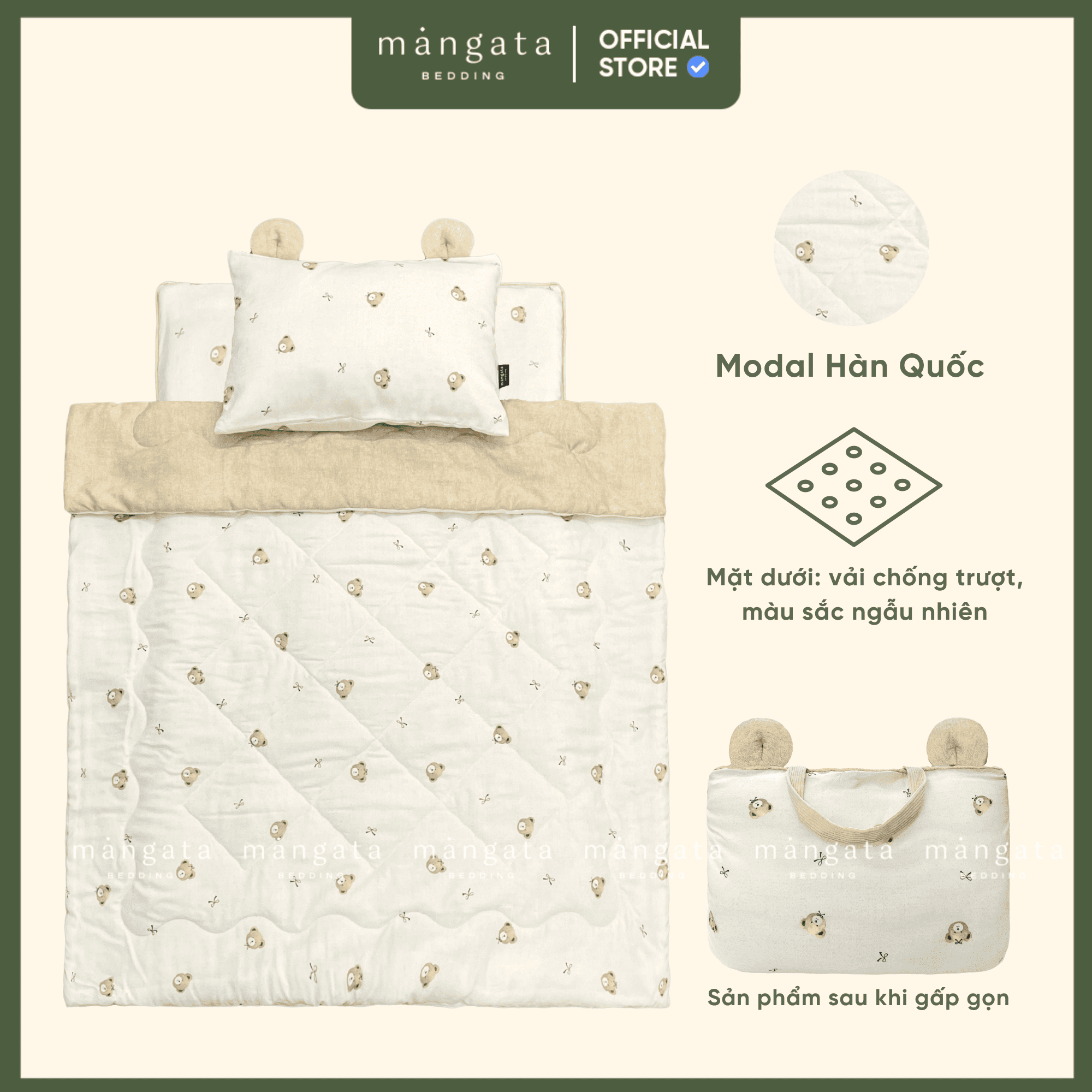 Mẫu Gấu nơ - Bộ chăn gối gấp gọn đi học_thumbnail_1