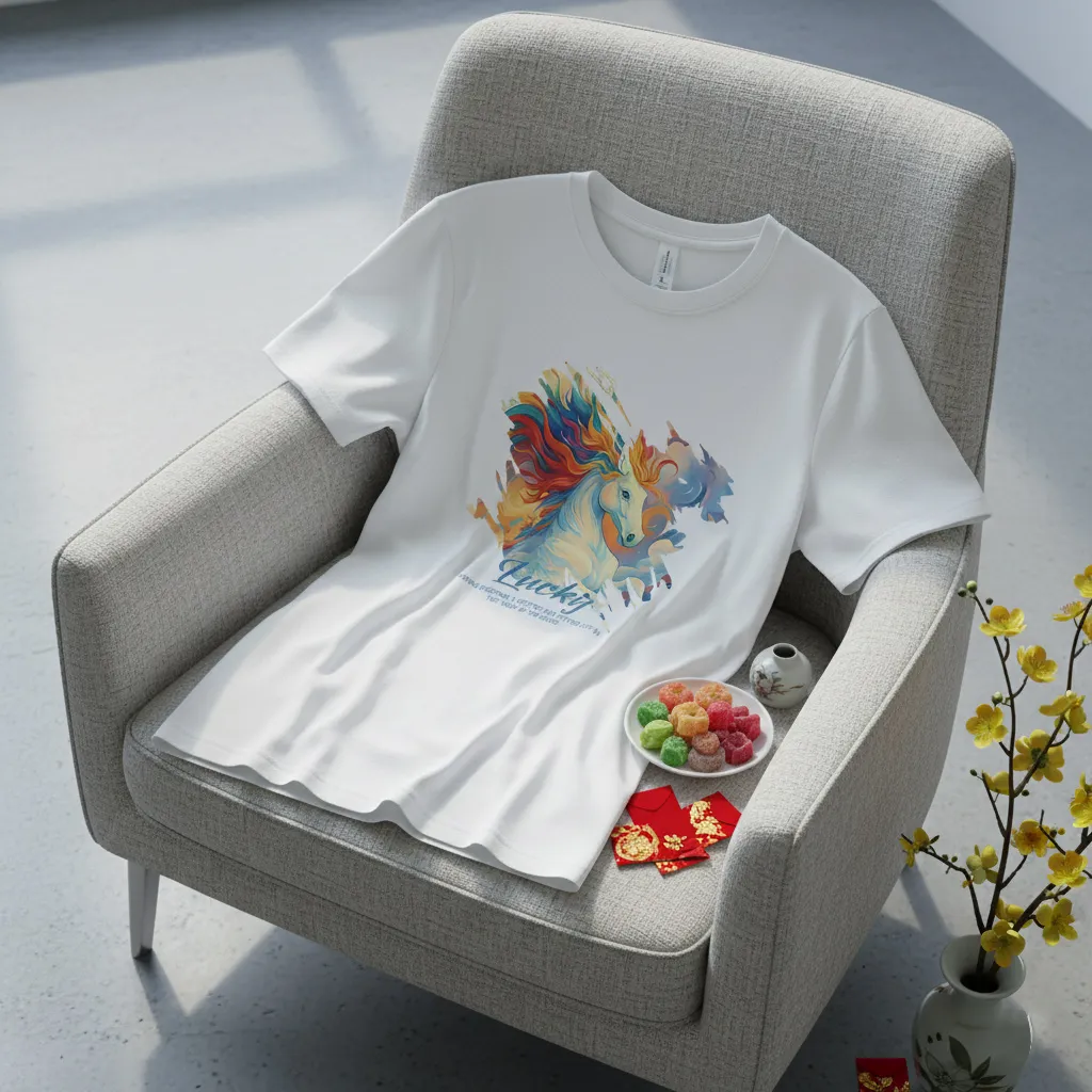 Áo thun Tết Bính Ngọ Lucky Miucho Chic vải cotton thoáng mát form vừa tôn dáng 3016_thumbnail_6