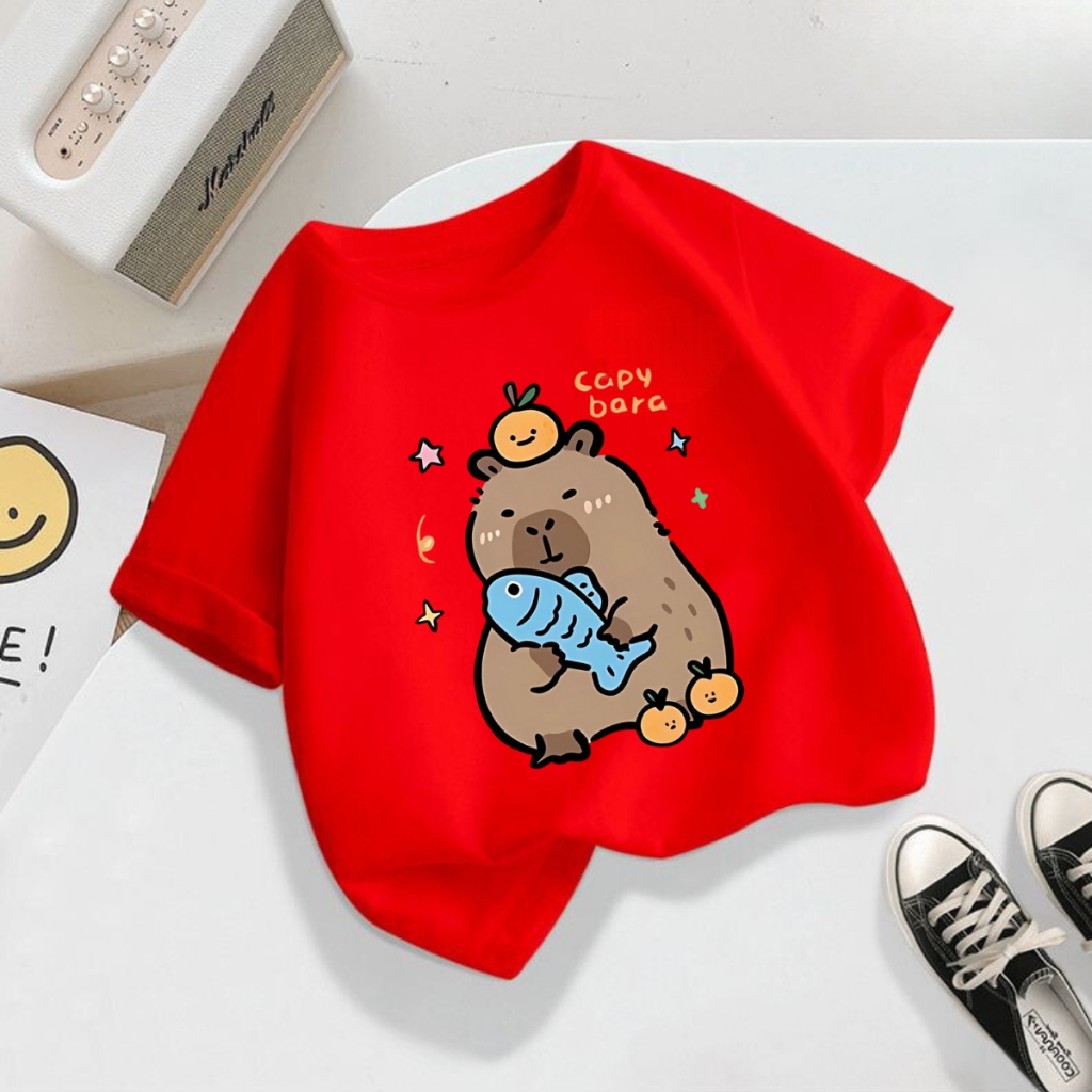 Áo thun bé trai in hình 'Capybara ôm cá'- Loza Kids AT2801_thumbnail_7