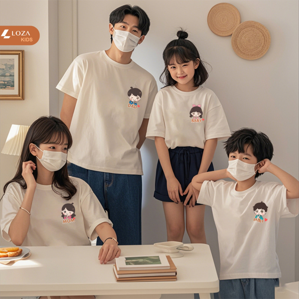 Áo phông gia đình in hình dễ thương - Áo đồng phục gia đình – Mã GĐ3055