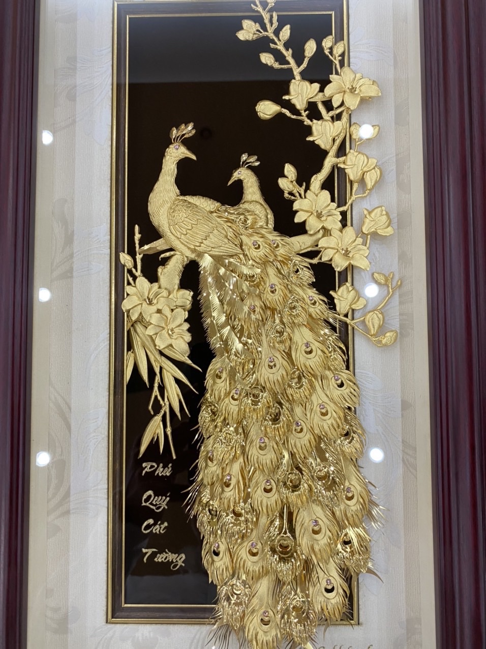 Tranh phú quý cát tường mạ vàng 24k KT 54CM X 32CM _thumbnail_0