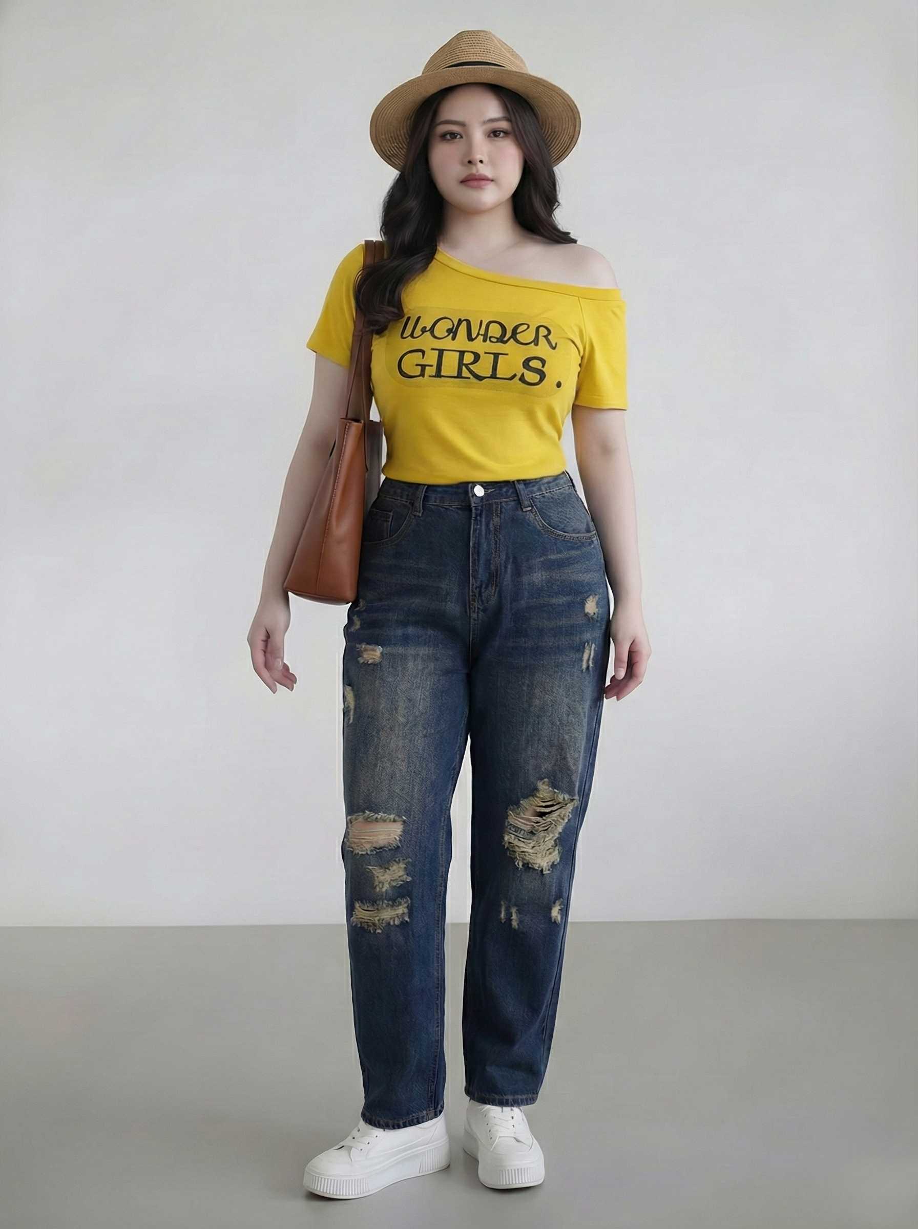 BIGSIZE- Quần jean baggy rách kiểu T-QJ394