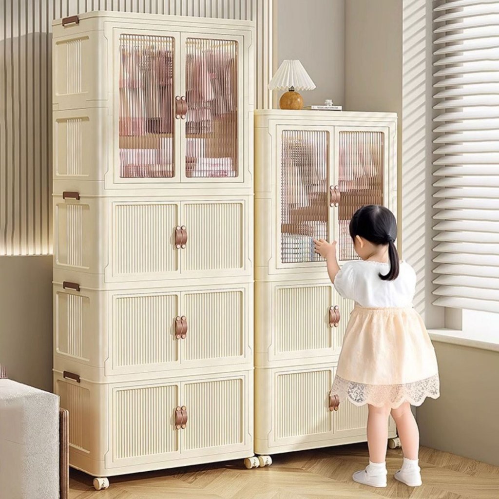 Tủ nhựa để đồ và treo quần áo 4 tầng