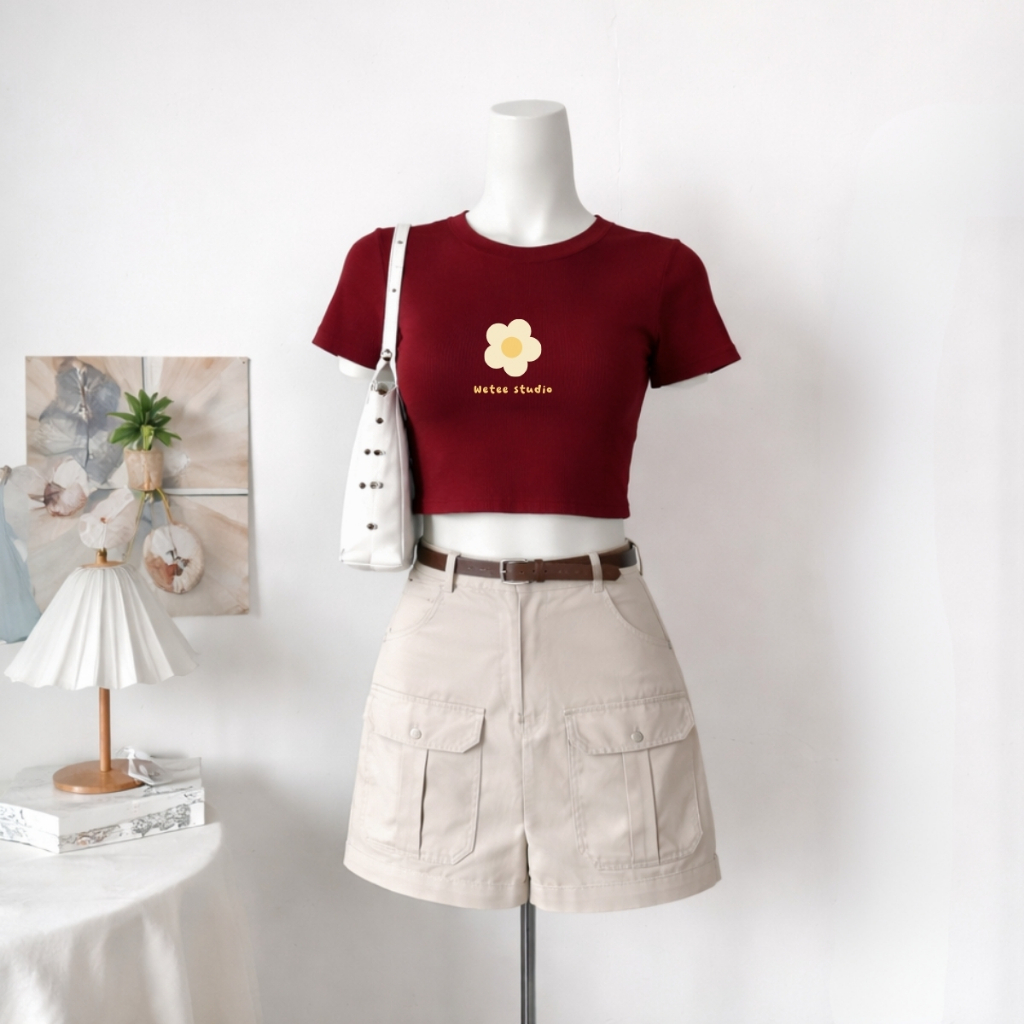Áo croptop nữ hình bông hoa wetee studio dáng ôm chất thun cotton local brand WETEE - WC1155_thumbnail_0