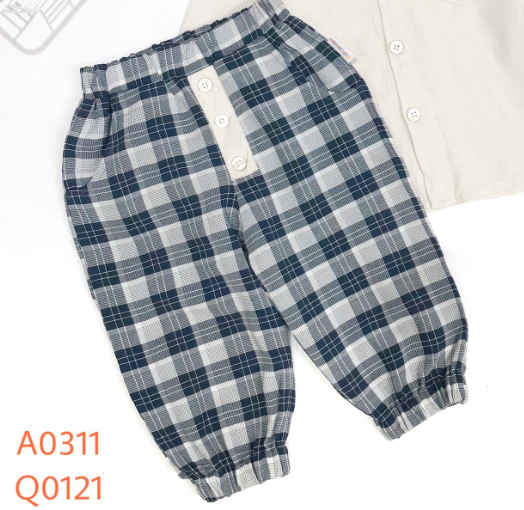 Quần dài XANH caro bo gấu_thumbnail_0