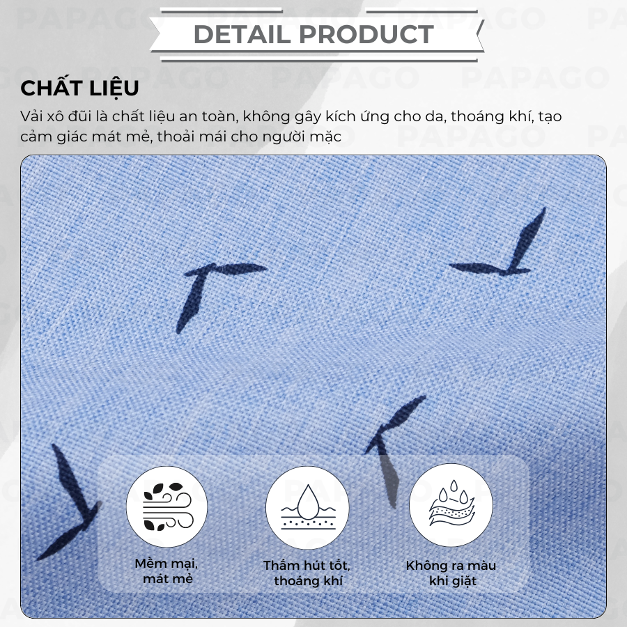 Áo sơ mi Trung niên lai bầu vải xô đũi in họa tiết đơn giản - P24SNHT011_thumbnail_3