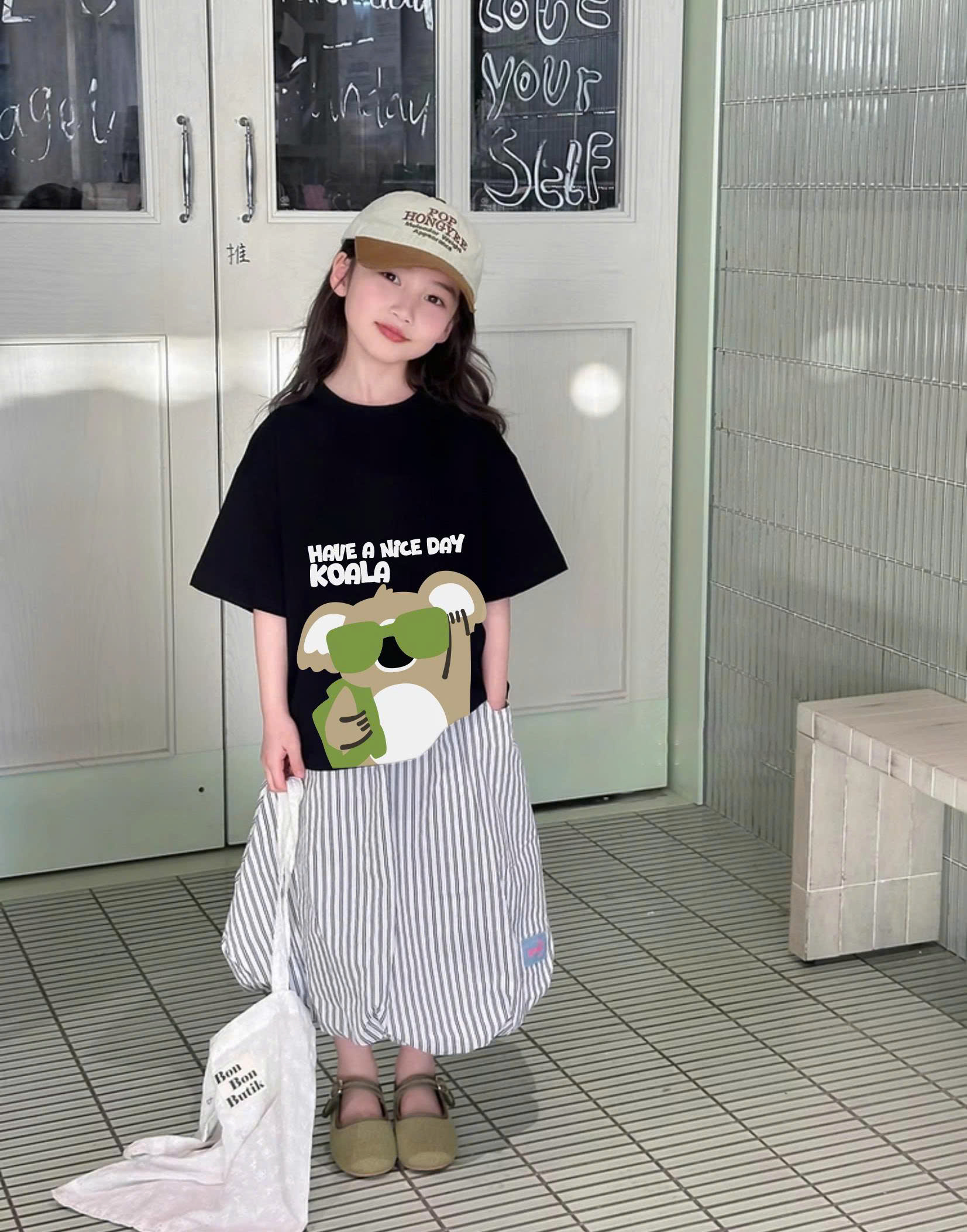 Áo thun form rộng in họa tiết dễ thương cho bé AED2305 Miucho Kid vải cotton thoáng mát mềm mại_thumbnail_6