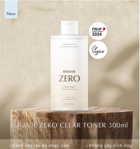 Nước cân bằng thuần chay Elravie Zero Clear Toner 300ml_thumbnail_2