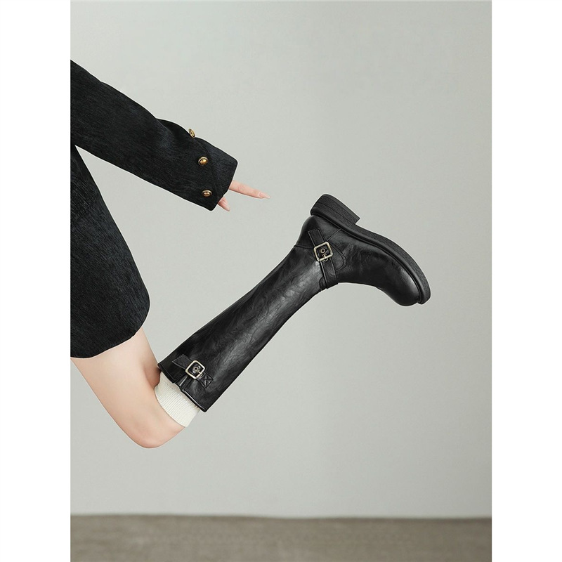 Giày Ống Cao Da PU Phối Dây Xích_thumbnail_5