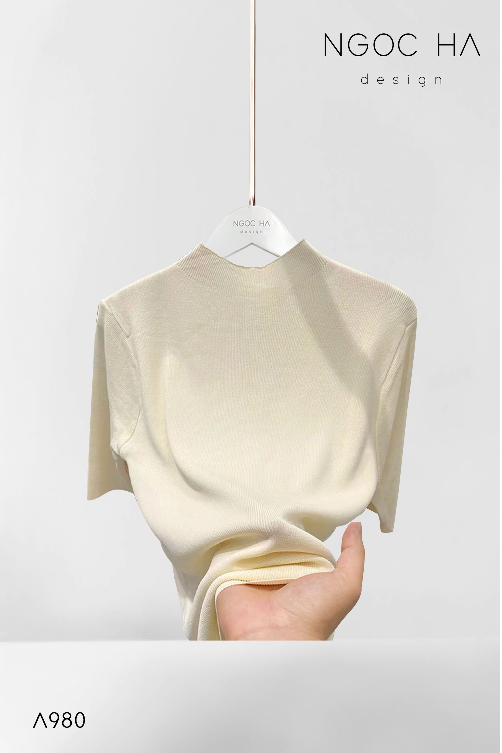 Elain Top_ Áo Len Cổ Cao Tay Cộc A980_thumbnail_4