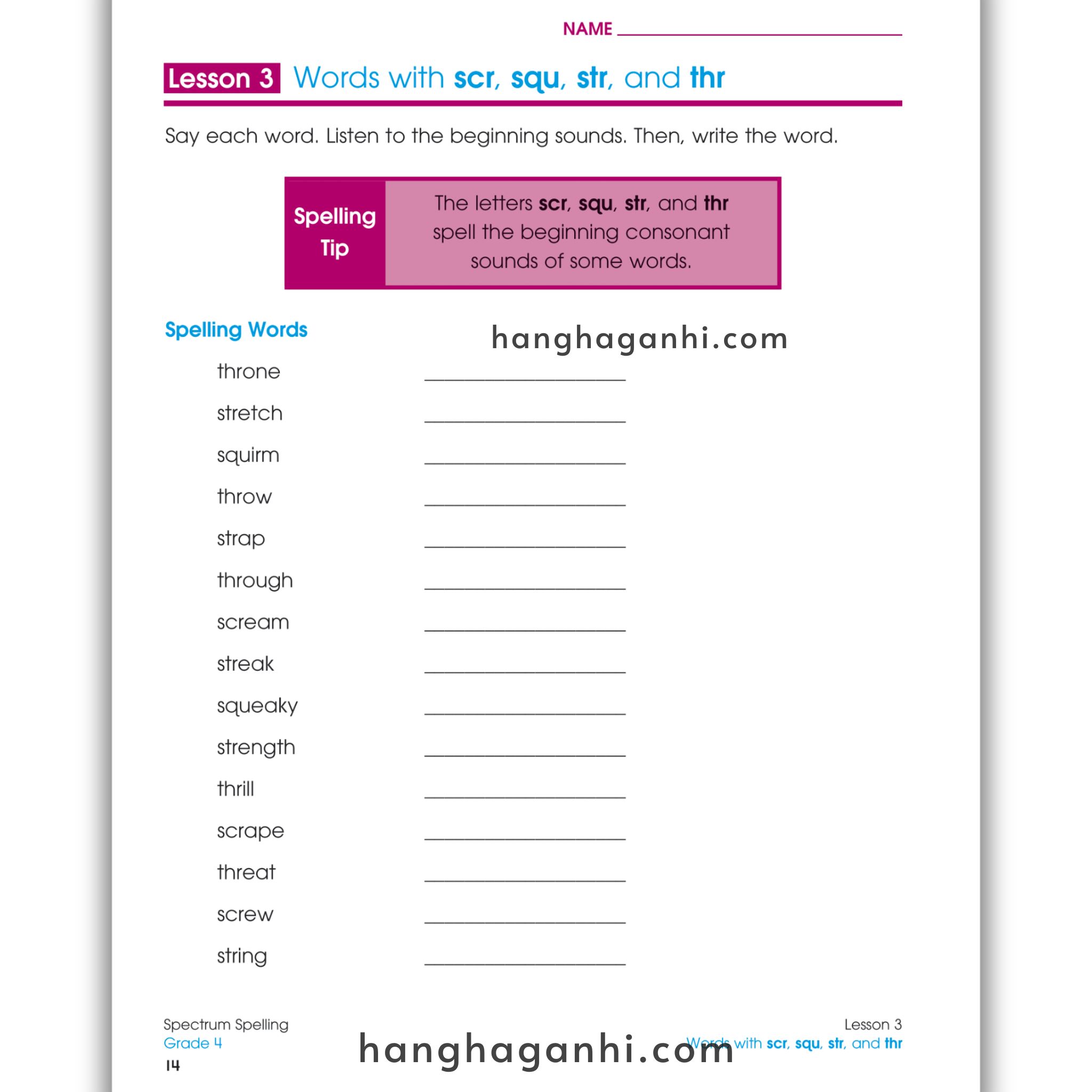 Sách Spectrum Spelling Workbook Grade 4_thumbnail_9