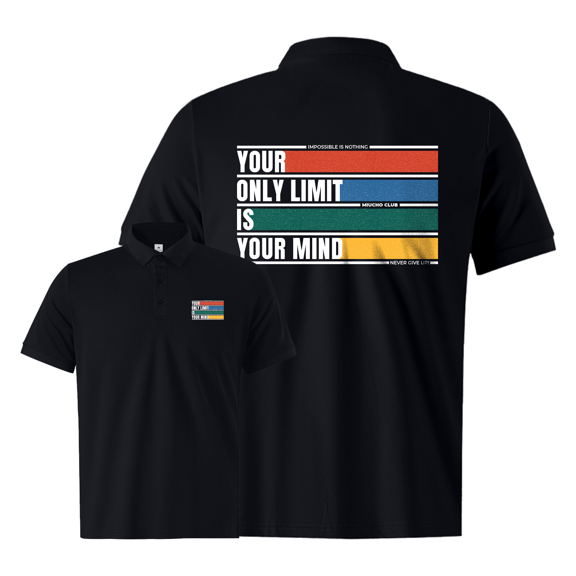 Áo polo nam cao cấp form vừa 2051 Miucho Iconic cổ trụ vải cá sấu polyester thoáng mát in mix