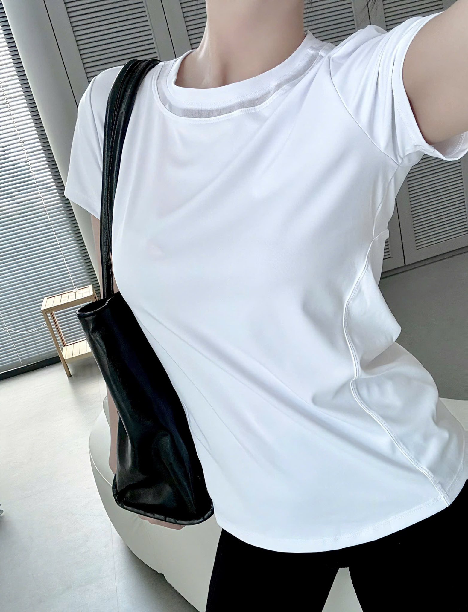 Áo tập tay ngắn phối lưới ( TRẮNG )_thumbnail_2