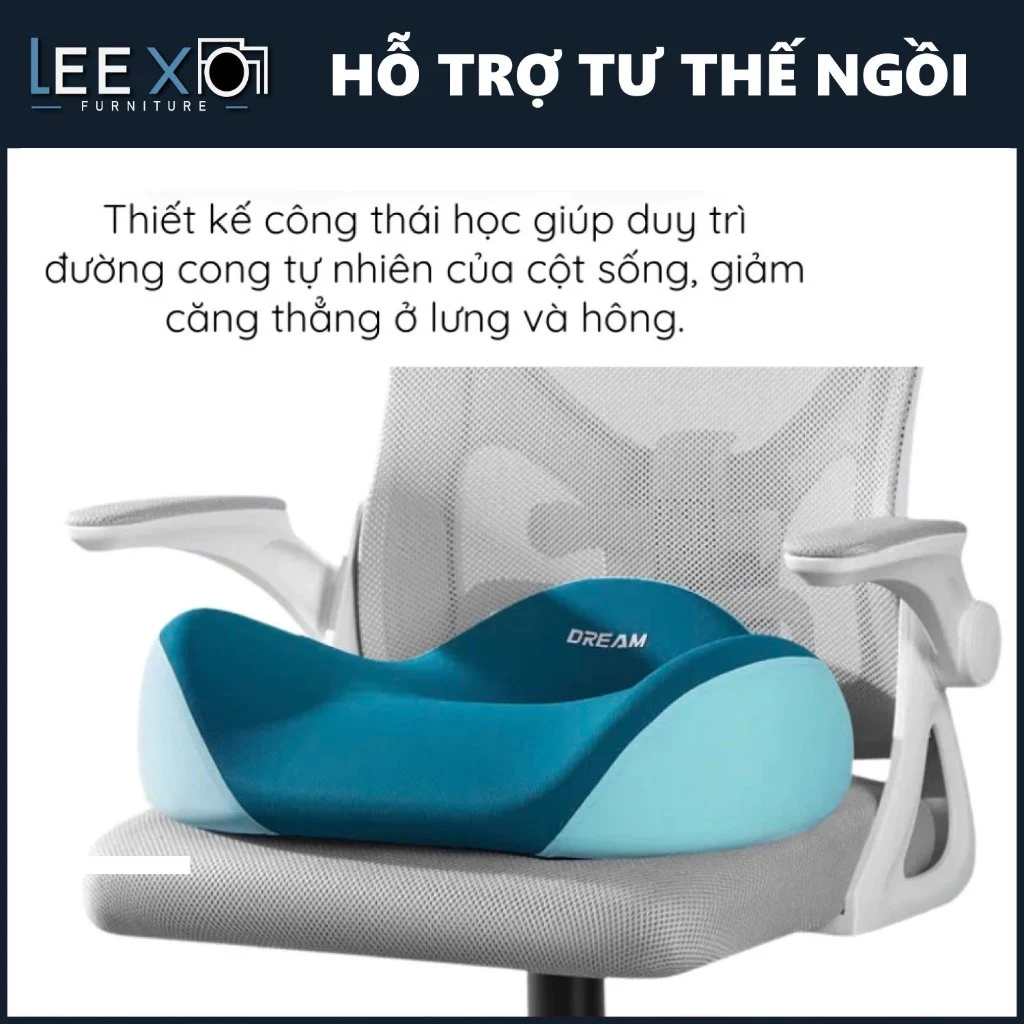 Đệm Ngồi Văn Phòng DREAM – Gối Công Thái Học Êm Ái, Giúp Giảm Đau Mông, Tận Hưởng Sự Thoải Mái Khi Làm Việc_thumbnail_5