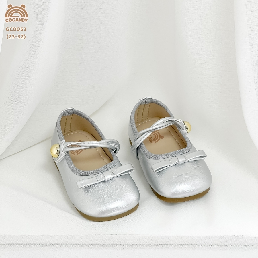 Giày búp bê nơ quai xoắn BẠC COCANDY