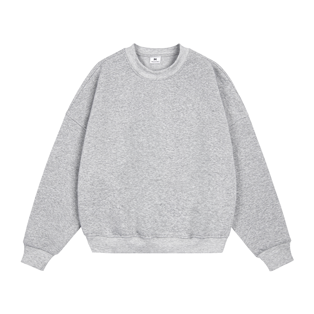 Áo sweater nam nữ trơn form boxy ST00040 Miucho cổ tròn vải nỉ bông 350 GSM_thumbnail_8