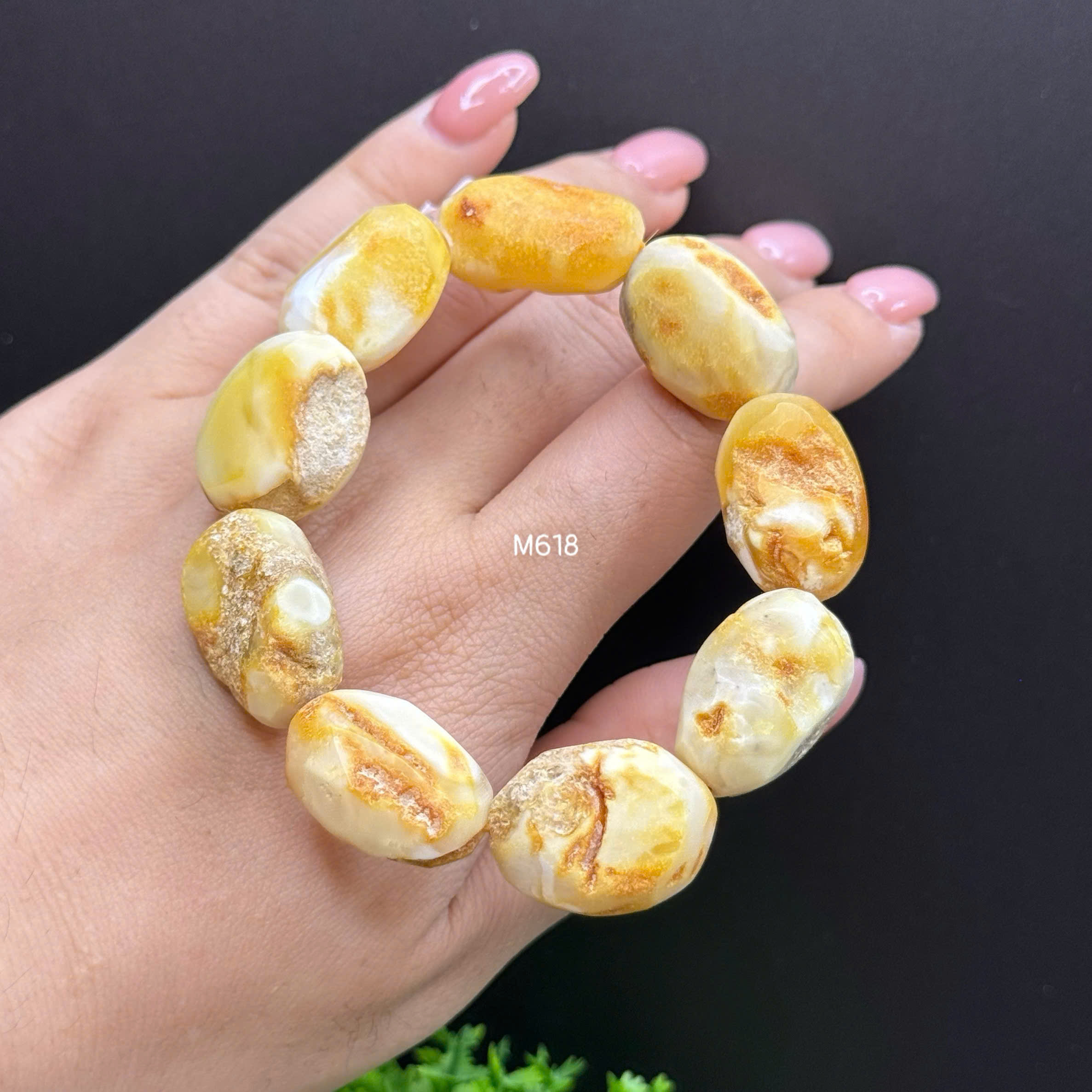 Lắc Tay Hổ Phách Bạch Thô - M618_thumbnail_3