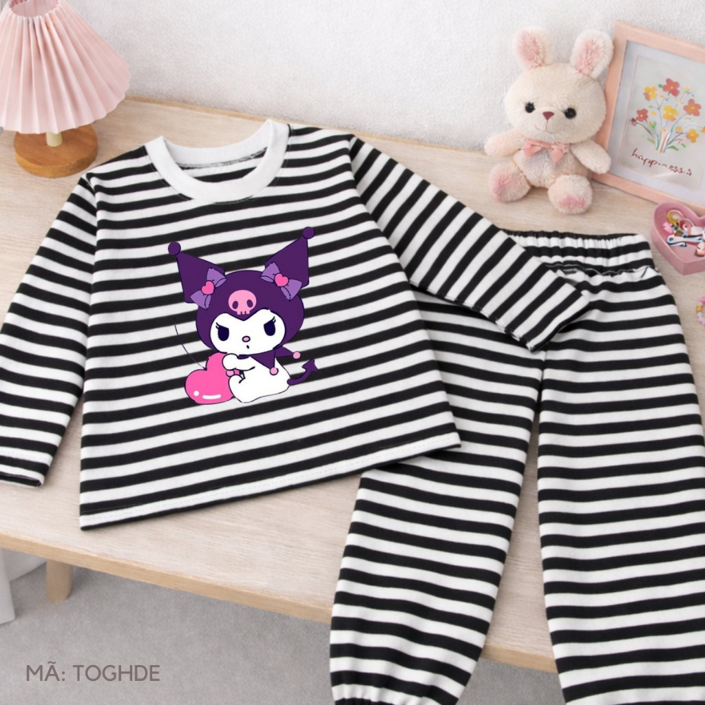 Bộ Thu - Đông kẻ bé gái hình Kuromi  - Loza Kids TK569-570_thumbnail_2