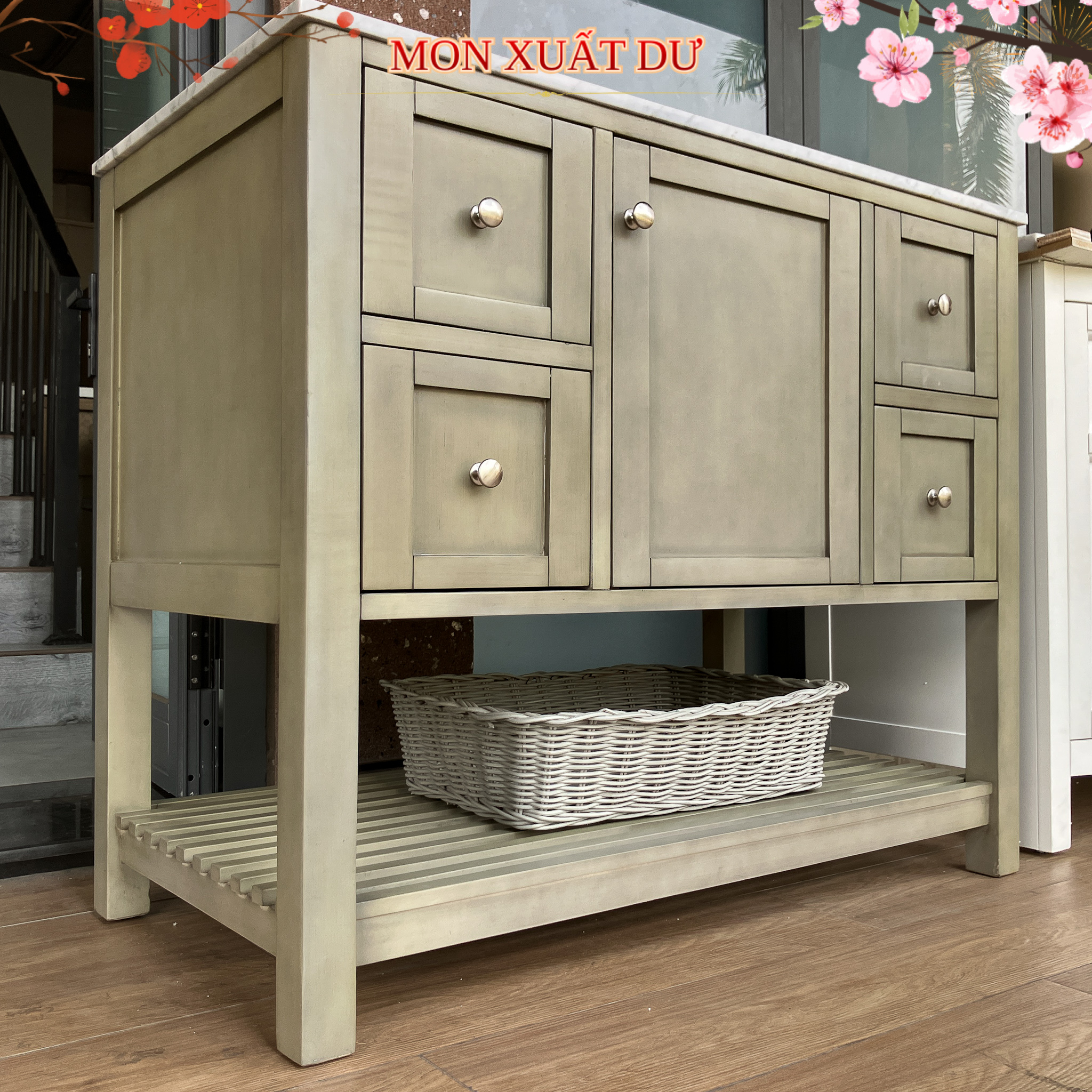 TỦ LAVABO 42 INCH LAKESHORE BY KBC XANH LÁ