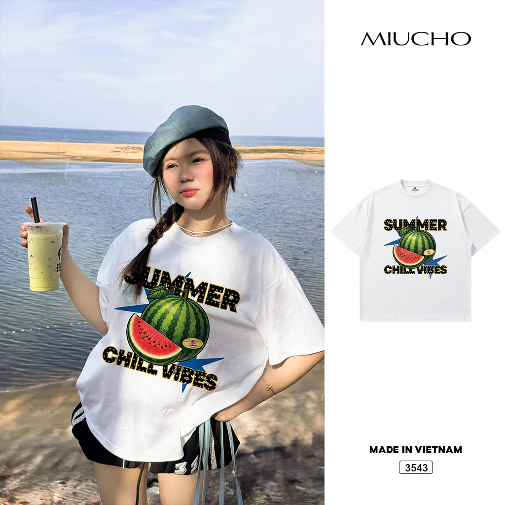 Áo thun boxy summer chill vibes Miucho 3543