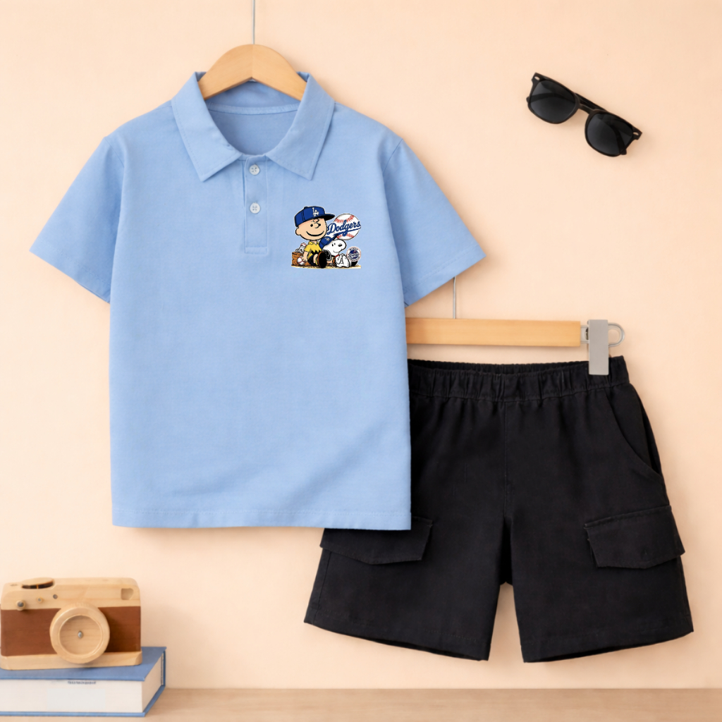 Set bộ Polo bé trai hình Snoopy Doggers - Loza Kids BU627_thumbnail_4