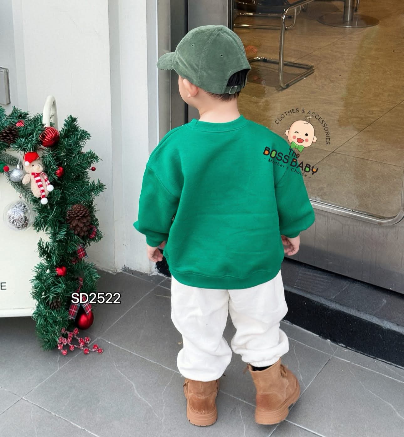 Set bộ nỉ bông xanh kem thêu cây thông_thumbnail_3