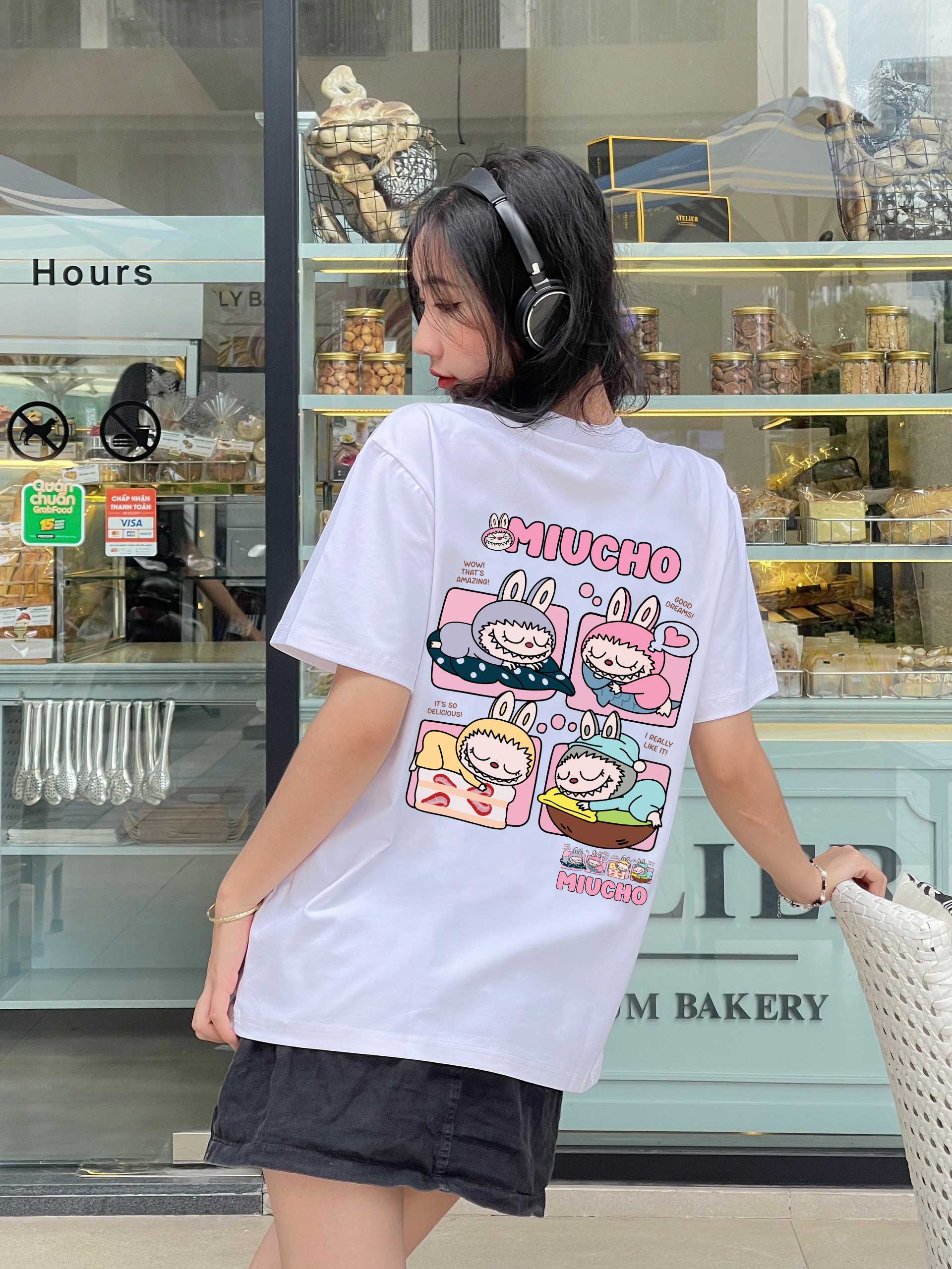 Áo thun labubu dễ thương nhiều màu ATD1316 Miucho cổ tròn vải cotton thoáng mát in mix_thumbnail_5