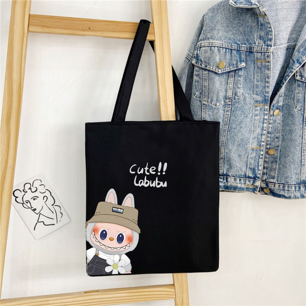 Túi tote in hình LABUBU - Túi vải canvas kích thước 33x37cm đựng vừa A4 và laptop - TOTE06_thumbnail_7