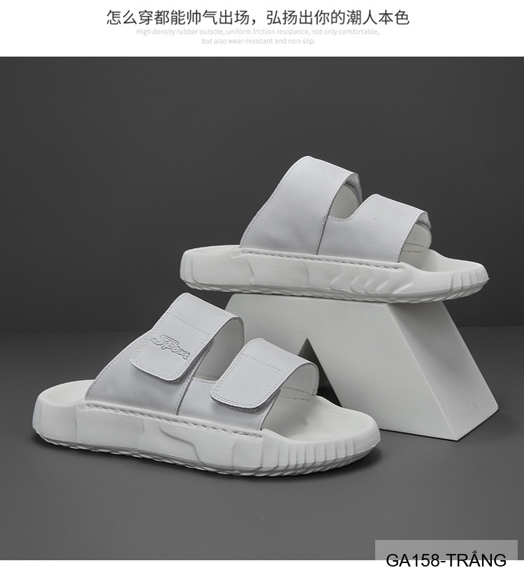 GA158 - Dép Nam Đế Dày Thời Trang Dây Dán Velcro Chất Liệu Da Bò Thoáng Khí_thumbnail_14