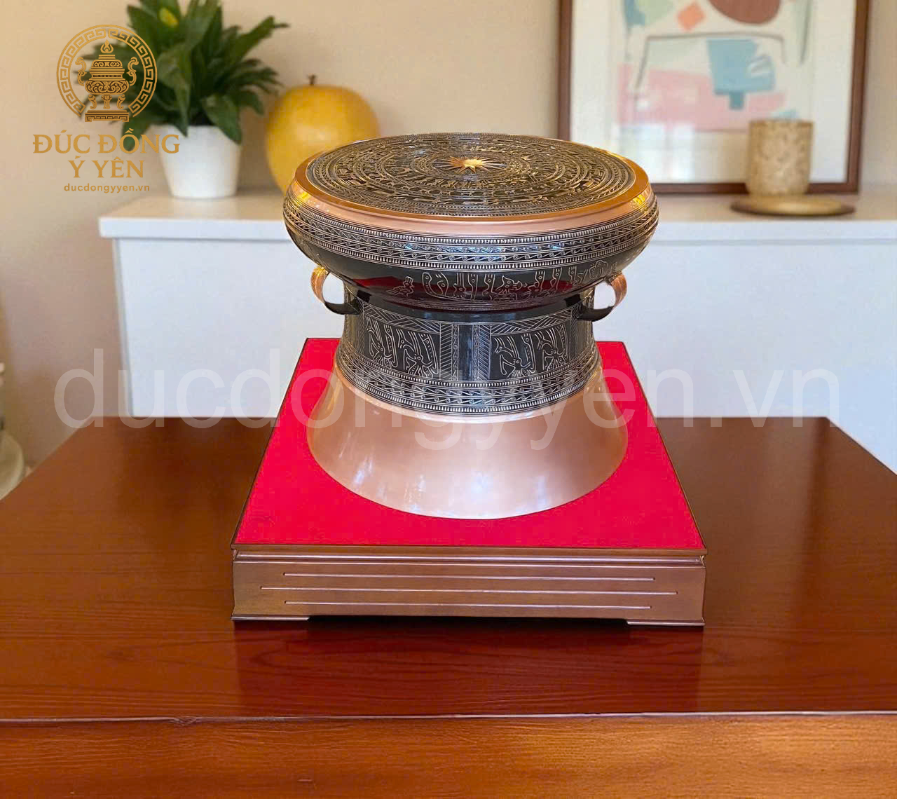 Quả trống đồng ngọc lũ đúc đồng đỏ_thumbnail_2