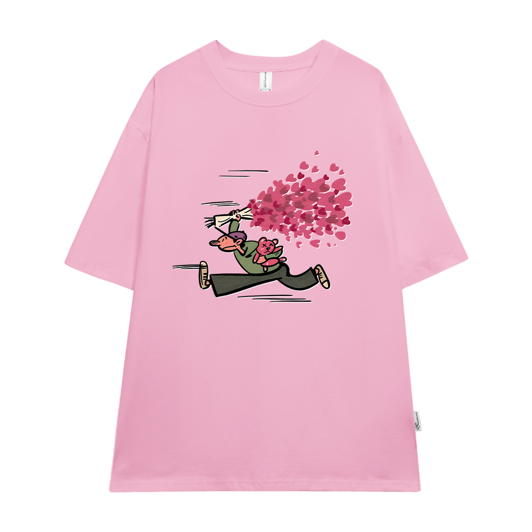 Áo thun cặp nam nữ trái tim form rộng 1943 Miucho cổ tròn vải 4c cotton 220gsm thoáng mát in mix_thumbnail_8