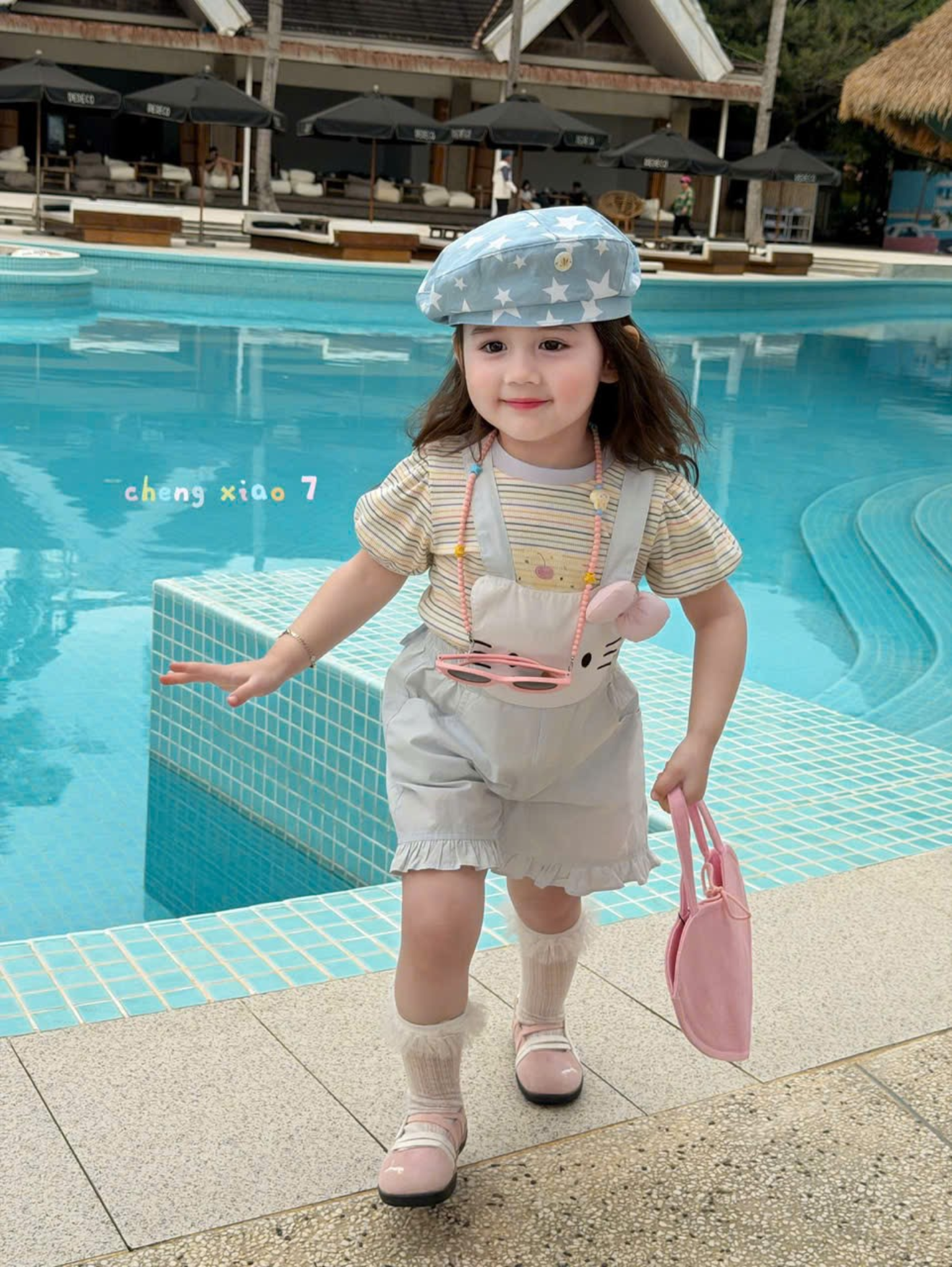 CX57 - Yếm cotton ngắn bèo gấu xám hãng CX7