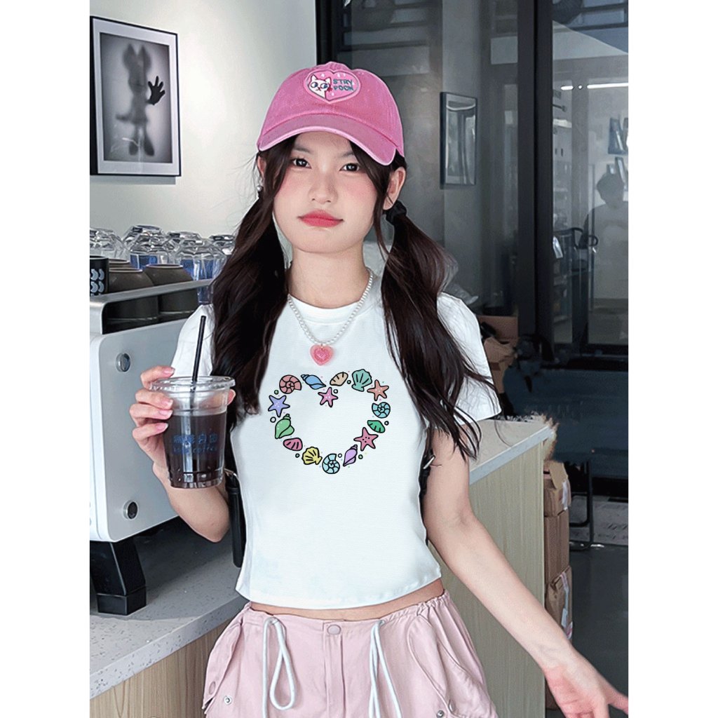 Áo thun baby tee mùa hè in trái tim xinh xắn ABD1024 Miucho tay ngắn Cổ tròn hotrend in artwork_thumbnail_3