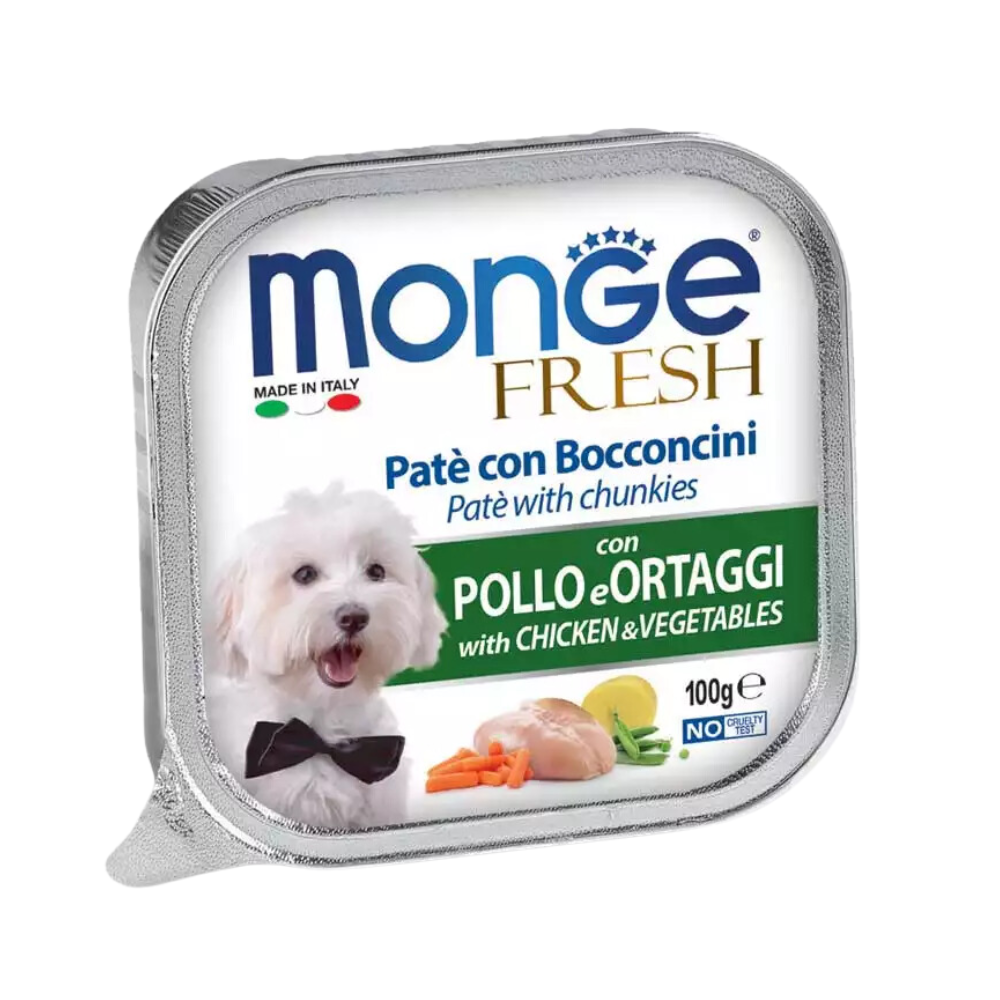 Pate cho chó Monge with Chicken and Vegetables (vị gà & rau) 100g