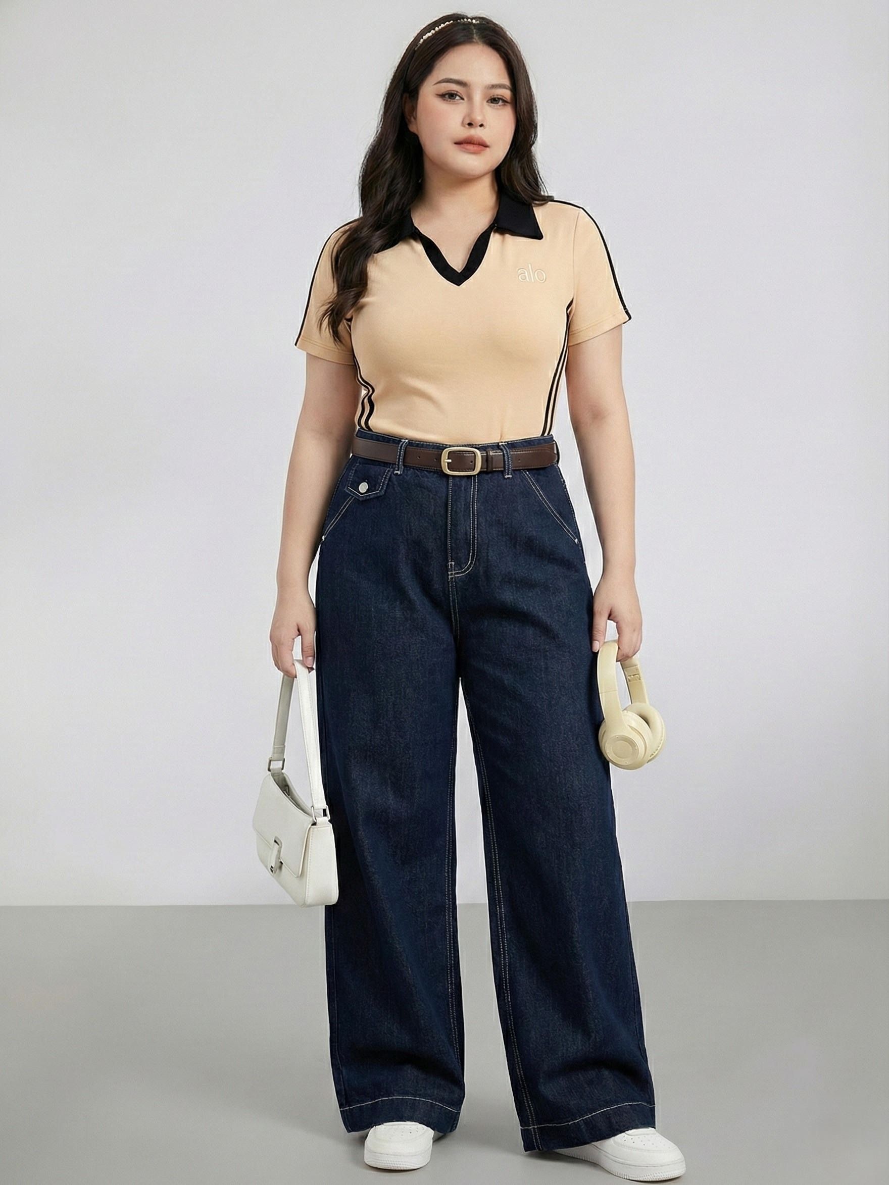 Áo thun borip viền kiểu bigsize AT9023 dành cho nàng béo mập từ 55-90kg